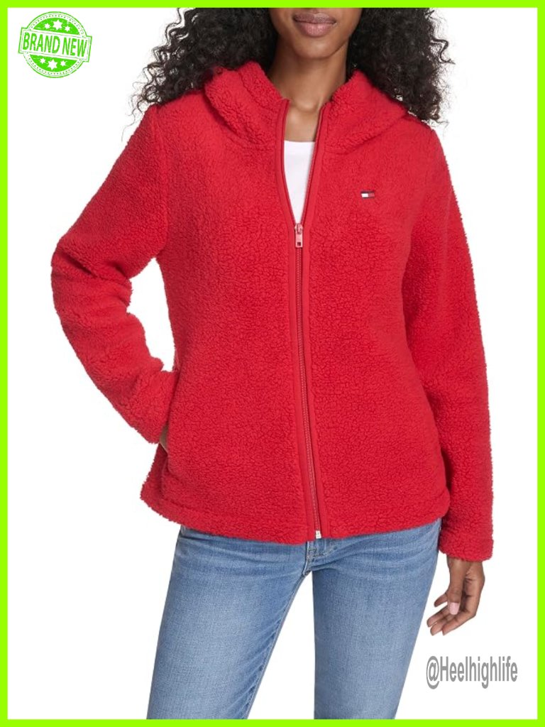 Zipper Hoodie Sherpa Fuzzy Jacket - Short Sleeve
